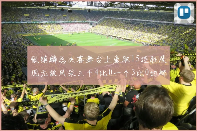 张镇麟总决赛舞台上豪取15连胜展现无敌风采三个4比0一个3比0的辉煌战绩